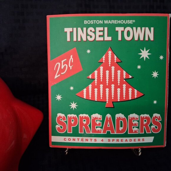 Waechtersbach Germany 10" Star Serving Red Bowl w/ New Cheese Spreaders - Picture 4 of 12